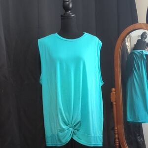 Pro Player Turquoise Sleeveless Knot Tee